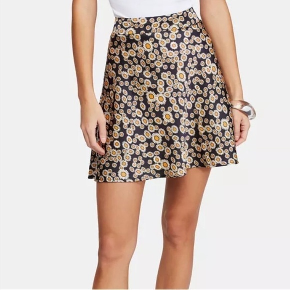 Free People Black Sunflower Phoebe Mini Skirt Sz 4 EUC - Picture 2 of 8